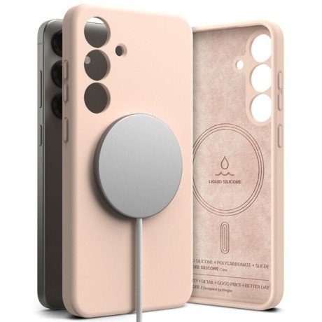 Оригінальний чохол Ringke Silicone MagSafe для Samsung Galaxy S25+ - Pink