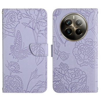 Чехол-книжка Skin Feel Butterfly Embossed для Realme 12 Pro / 12 Pro+ - фиолетовый