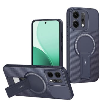 Протиударний чохол Carbon Fiber Texture (MagSafe) на OPPO Reno14 5G Global — синій