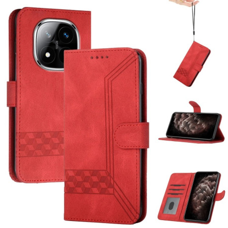 Чехол-книжка Cubic Skin Feel Flip Leather на Xiaomi Redmi Note 14 Pro+ 5G - красный