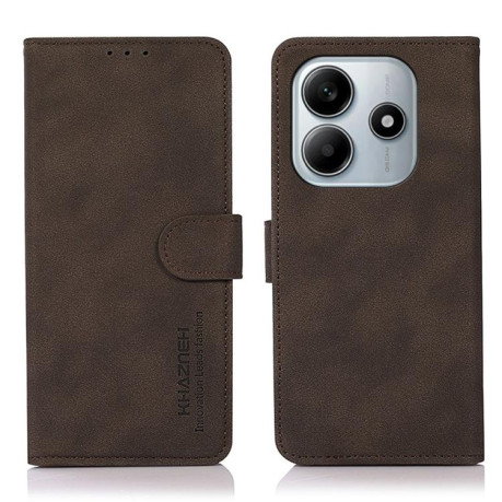 Чехол-книжка KHAZNEH Matte Texture для Xiaomi Redmi Note 14 4G 164.84mm - коричневый