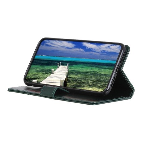 Чехол-книжка Peas Crazy Horse Texture на Xiaomi Poco M3 Pro/Redmi Note 10 5G/10T/11 SE - зеленый