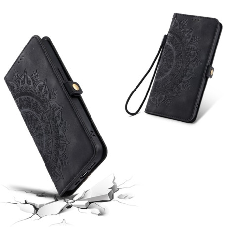 Чехол-книжка Totem Embossed Magnetic Leather для iPhone 16 Pro Max - черный