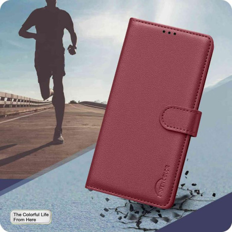 Чехол-книжка Litchi Texture RFID Anti-theft Leather для на Samsung Galaxy M16 5G / F16 5G - красный