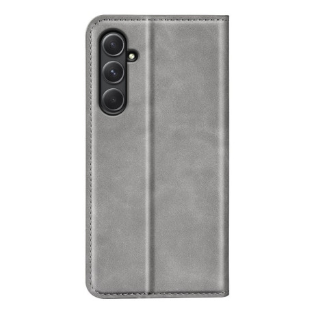 Чехол-книжка Retro Skin Feel Business Magnetic на Samsung Galaxy A55 - серый