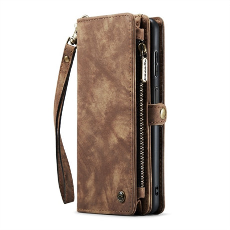 Чехол-кошелек CaseMe 008 Series Zipper Style на Samsung Galaxy A14 5G - коричневый