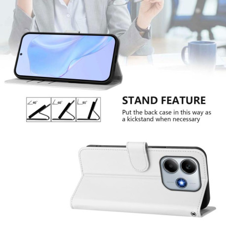Чехол-книжка Skin Feel Solid Color Leather для Xiaomi Poco M7 Pro 5G - белый