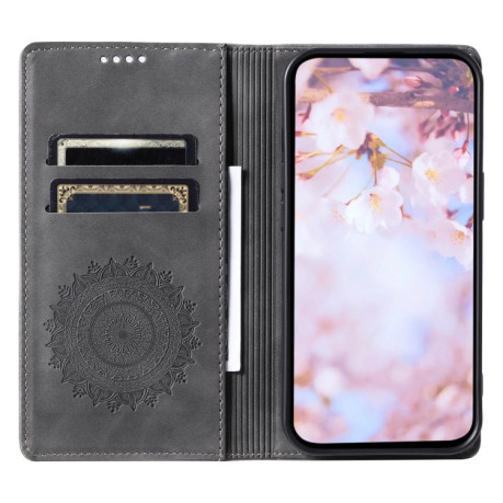 Чехол-книжка Totem Embossed Magnetic Leather для Xiaomi 14 Pro - серый