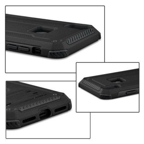 Противоударный чехол с держателем Armor Protective Case на iPhone XS Max черный