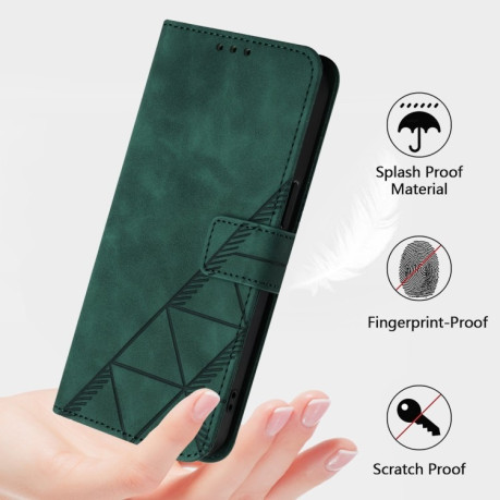 Чохол-книжка Crossbody 3D Embossed Flip Leather на Xiaomi 14T Pro - зелений