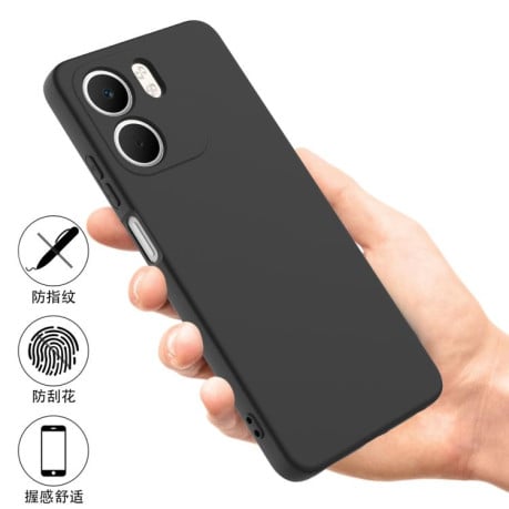 Силіконовий чохол Solid Color Liquid Silicone на OPPO A5x 4G/5G - чорний
