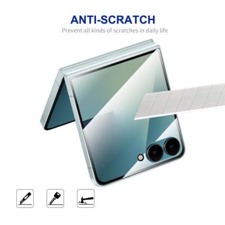 Защитное стекло ENKAY Hat-Prince Full Glue из алюмосиликатного стекла на Samsung Galaxy Flip 7 - черное