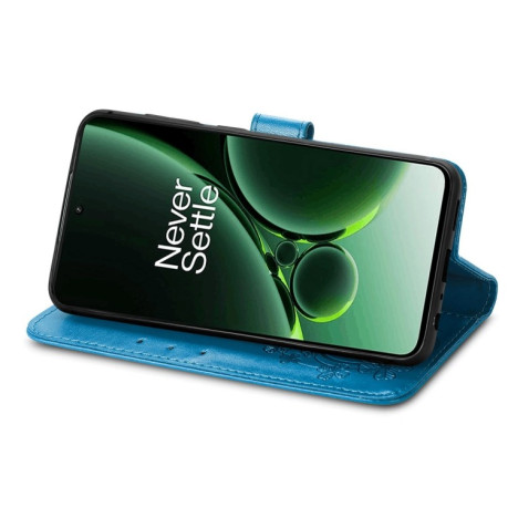 Чехол Four-leaf Clasp Embossed Buckle на OnePlus Nord 3 - синий