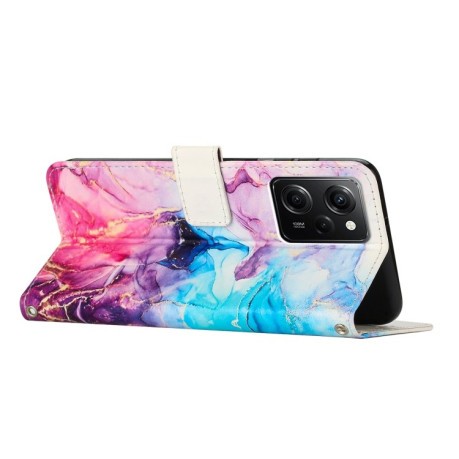 Чохол-книжка Crossbody Painted Marble для Xiaomi Redmi Note 12 Pro Speed / Poco X5 Pro 5G - різнокольоровий