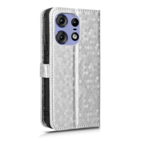 Чехол-книжка Honeycomb Dot для Motorola Edge 50 Pro - серебристый