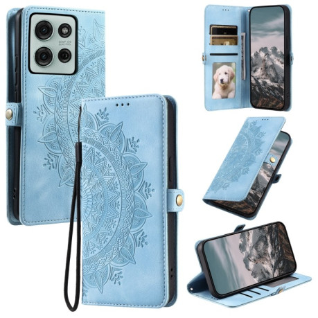 Чехол-книжка Totem Embossed Magnetic Leather для Motorola Moto G75 5G - синий