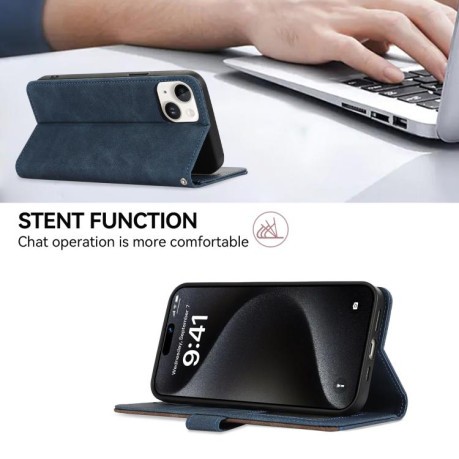 Чохол-книжка ABEEL Color Block Magnetic RFID Leather Xiaomi Redmi Note 14 4G 164.48mm - синій