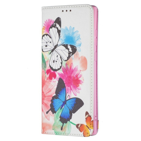 Чохол-книжка Colored Drawing Pattern Invisible Samsung Galaxy S22 Ultra 5G - Two Butterflies