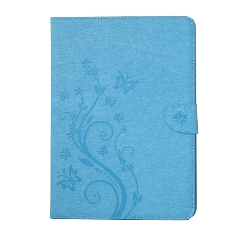 Чехол-книжка Pressed Flowers Butterfly Pattern для iPad Air 2 - голубой