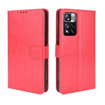 Чохол-книжка Retro Crazy Horse Texture на Xiaomi Redmi Note 11 Pro 5G (China)/11 Pro+ - червоний
