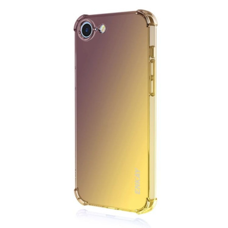 Противоударный чехол ENKAY Clear для iPhone 16e - черно-золотой