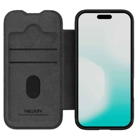Чехол-книжка Nillkin Qin Series на iPhone 17 - черный