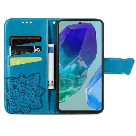 Чехол-книжка Butterfly Love Flower Embossed для Samsung Galaxy A16 - синий