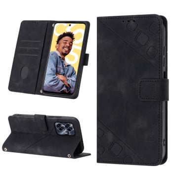 Чохол-книжка Skin-feel Embossed для Realme C55 - чорний