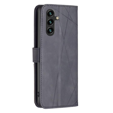 Чехол-книжка с фактурой Rhombus и магнитным хлястиком на на Samsung Galaxy M16 5G / F16 5G - черный