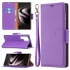 Чехол-книжка Litchi Texture Pure Color на Samsung Galaxy S22 Ultra 5G - фиолетовый