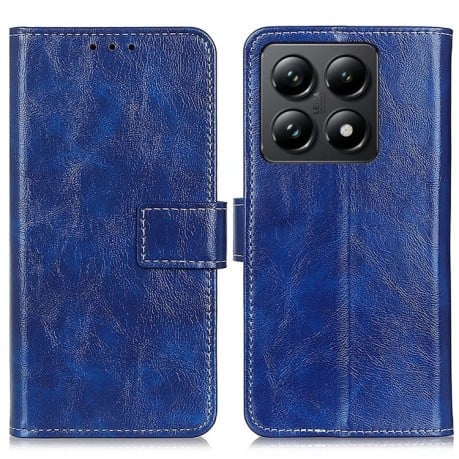 Чехол-книжка Magnetic Retro Crazy Horse Texture на Xiaomi 14T Pro - синий