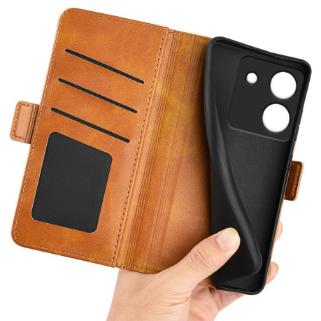 Чохол-книжка Dual-side Magnetic Buckle для Xiaomi Poco M7 Pro 5G - жовтий