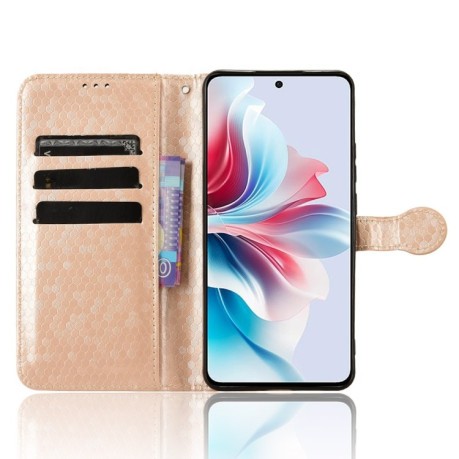 Чехол-книжка Honeycomb Dot для OPPO Reno11 F 5G / F25 Pro - золотой