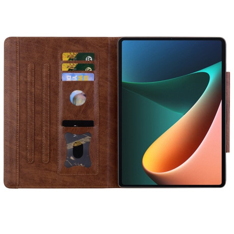 Чохол-книжка Cat Buckle Leather на Xiaomi Pad 7/7 Pro - коричневий