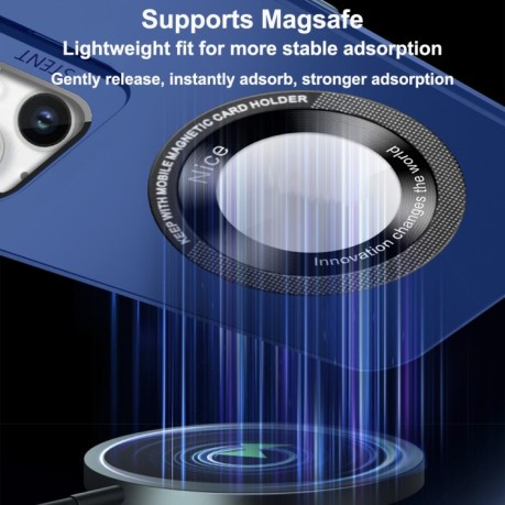 Протиударний чохол Skin Feel Magnifier MagSafe Lens для iPhone 15 - синій