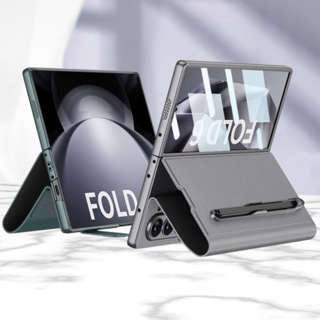 Чохол-книжка GKK Flip with Pen Slotm, Stylus Not Included для Samsung Galaxy Fold 6 - карбоновий