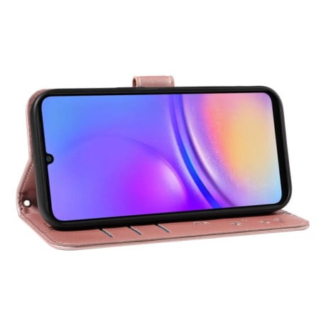 Чехол-книжка Dandelion Embossed Pattern Flip Leather на Samsung Galaxy A07 5G - золото