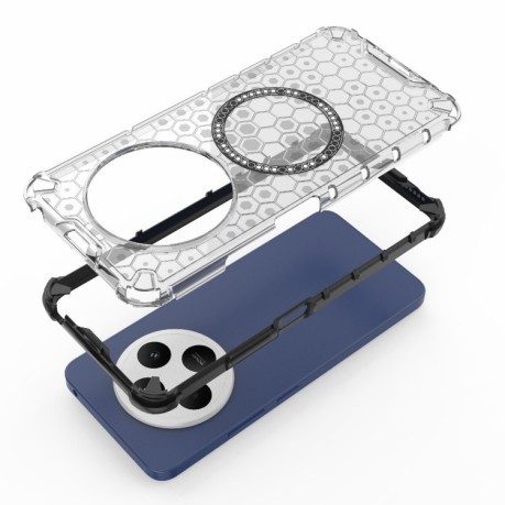 Противоударный чехол Honeycomb Magnetic Ring Shockproof на Xiaomi Redmi 14C 4G/Poco C75/Redmi A4 5G - синий