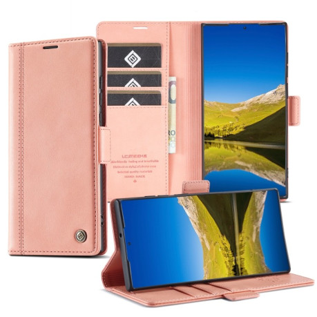 Чехол-книжка LC.IMEEKE Skin-friendly для Samsung Galaxy S22 Ultra - розовое золото