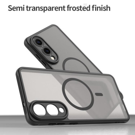 Протиударний чохол Fan Dun Series TPU Hybrid PC Frosted Magsafe для Samsung Galaxy S25 Edge 5G - чорний