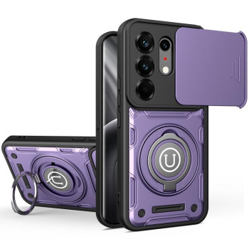 Противоударный чехол Camera Sliding на Tecno Camon 50 Pro 4G / 50 Ultra 5G — фиолетовый