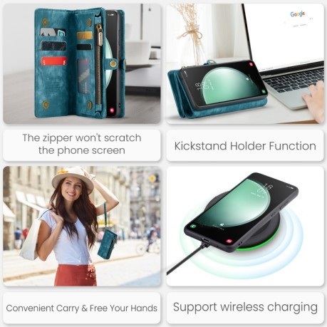 Чохол-гаманець CaseMe 008 Series Zipper Style для Samsung Galaxy S23 FE - синій