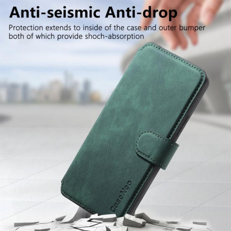 Чехол-книжка CaseNeo MagSafe RFID Anti-theft Retro Leather для OPPO Reno13 - зеленый