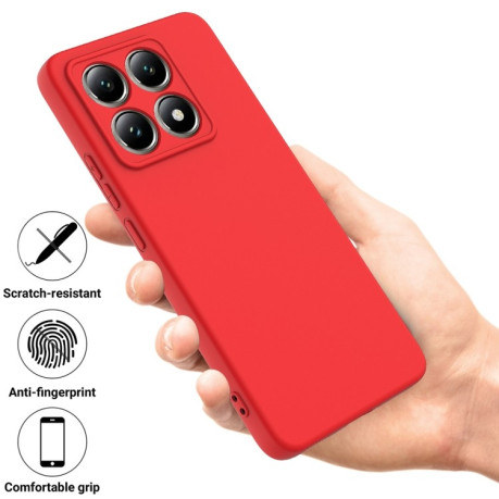 Силіконовий чохол Solid Color Liquid Silicone на Xiaomi 14T Pro - червоний