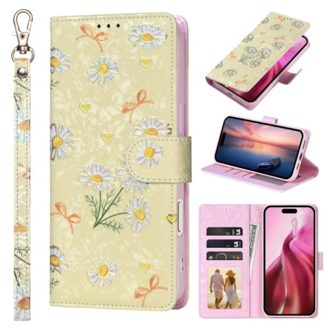 Чохол-книжка Bronzing Painting RFID для iPhone 16 Pro Max - Daisy
