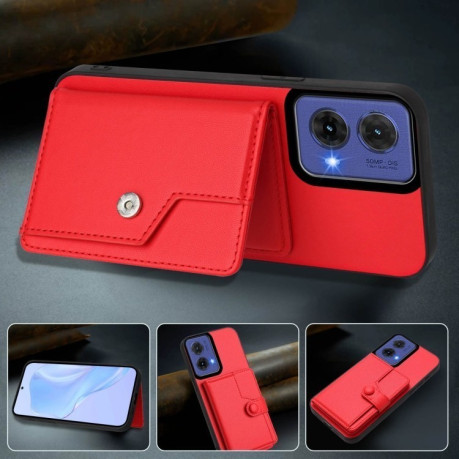 Ударозащитный чехол EU Version Button Card Bag RFID Anti-theft для Motorola Moto G85 - красный
