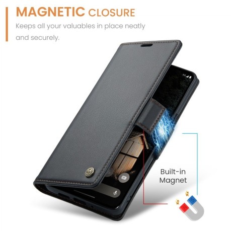 Чохол-книжка CaseMe 023 Butterfly Buckle Litchi RFID Anti-theft Leather для Google Pixel 9 Pro XL - чорний