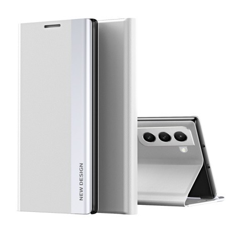 Чехол-книжка Electroplated Ultra-Thin для Samsung Galaxy S22 Plus 5G - серебристый