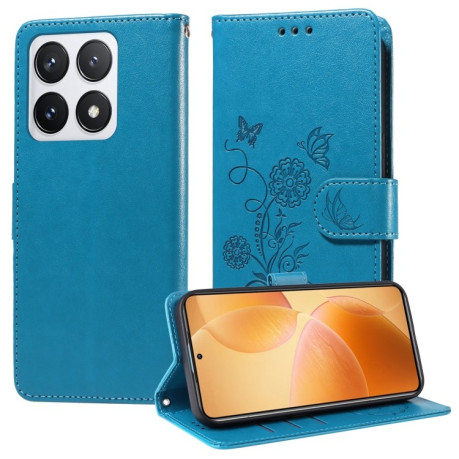 Чохол-книжка Embossed Butterfly для Xiaomi 14T Pro - синій
