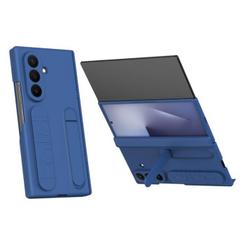 Противоударный чехол Bazher с плёнкой и держателем на Samsung Galaxy TriFold — синий